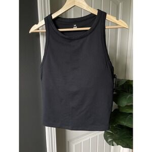 Under Armour Women's Motion High Neck Tank Top Black Size L Fitted Stretch NWT